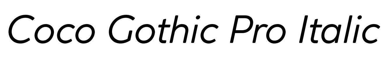 Coco Gothic Pro Italic